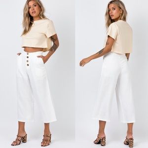 Princess Polly The Harris Pants White Linen Blend